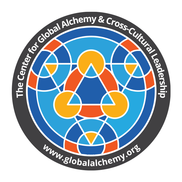 Anatomy of our Bran- Center for Global Alchemy and Cross-Cultural Leadership (Round Badge)